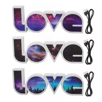 Love Letter Light LED USB and Battery Power Supply White Light Love Sign Decorations Light for Birth Star Sky
