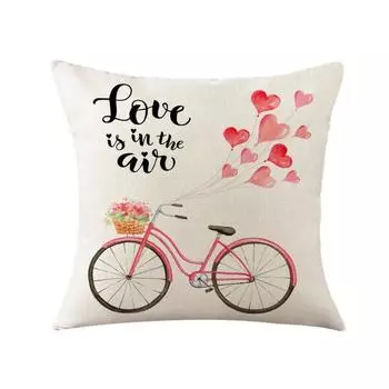 Love Linen Pillow Valentine s Day Pillow Cover Cushion Decorative Sofa Cushion Cover Home Does Not Include Pillow Cores 45*45cm