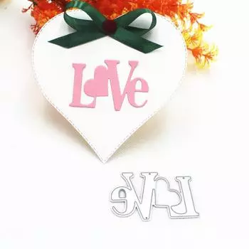 LOVE Металлический тисненный штамп для резки DIY Puzzle Углеродистая сталь для резки серебряный