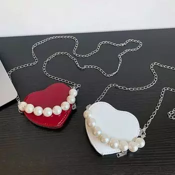 Love Mini Маленькая женская сумка 2024 года, новая высококачественная текстура в форме сердца, маленькая сумка для девочек, сумка-мессенджер на одно плечо в форме сердца, кошелек красный