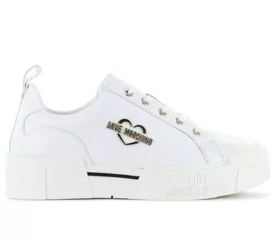 LOVE MOSCHINO Кроссовки Кожаные - Женская Обувь Белый JA15625G0EIA0100 ORIGINAL EU 40 UK 7 белый