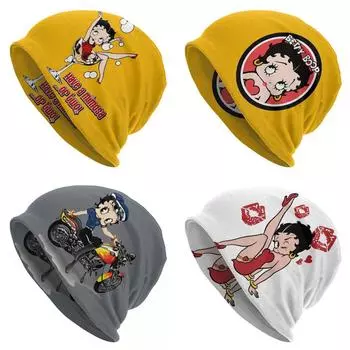 Love Mrs Boop Art Шапочки Капот Шапка Унисекс Популярные зимние забавные шапки Bettys One Size