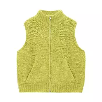 Love & Nancy Sonnet Wool Sleeveless Zipper Vest Cardigan 41514 One Size