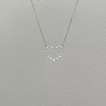 Love Necklace Female Summer Simple Design Sense Inlaid Zircon Hollow Heart Clavicle Chain Stainless Steel