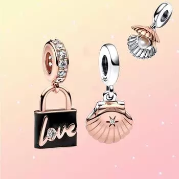 Love Padlock Dangle Charm SS925 Серебро Фэнтези Романтические украшения для женщин DIY Браслет
