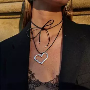 Love pendant necklace does not fade women s summer high sense hollow stainless steel collarbone chain