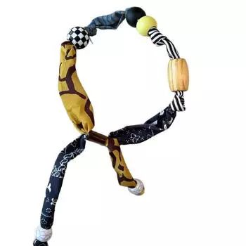 Love Pendant Wood Bead Necklace Clavicle Chain Bohemian Choker Patchwork Cloth Chain Necklace Male Style A