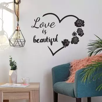 Love Rose Английский Слоган Спальня Гостиная Кабинет Фон Ландшафтный Дизайн Наклейка На Стену 30*60cm/fun-a005