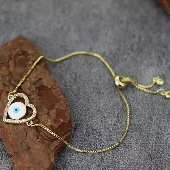 Love Shape Роскошный инкрустированный бриллиантами браслет «Дьявольский глаз» для мужчин и женщин в этническом стиле для пары и друга, подарок в виде глаз, ювелирные изделия, регулируемый браслет красный