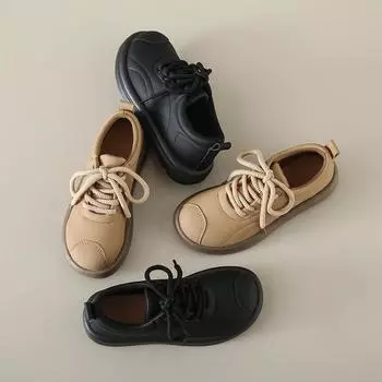 Love single shoes женские 2024 осень новые ретро туфли с круглым носком маленькие кожаные туфли повседневные не уставшие ноги на шнуровке плоские туфли женские 35 абрикосовый