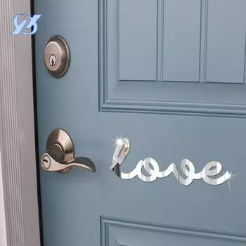 Love slogan mirror sticker decorative acrylic wall sticker room bedroom wall home decoration sticker