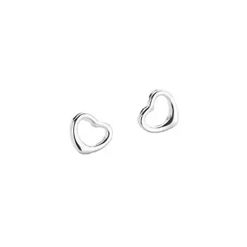 Love Stud Earrings Female Sweet Hollow Peach Heart Shaped Ear Jewelry Cute Simple Japanese and Korean Style Niche Design Accessories