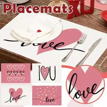 Love Valentine s Day Meal Mat, Festival Party Restaurant Decoration Tablecloth, Home Kitchen Table Insulation Mat 1pc One Size