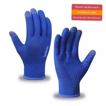 Love Warm Sun Protection Gloves Women s Spring and Summer UV Protection Driving Non Slip Touch Screen Cycling Gloves Women s blue All yards