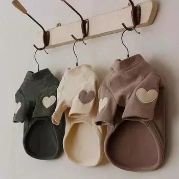 Love Winter Warm Pet Dog Clothing Base Shirt Cute Love Bear Teddy Yorkshire Hoodie Cat Pet Warm Clothing Designer Puppy Clothing XS бежевый