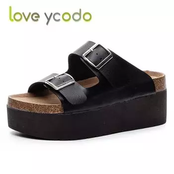 love ycodo Летняя женская толстая подошва увеличивает модные тапочки, девочки не скользят толстые повседневные тапочки. 39 белый