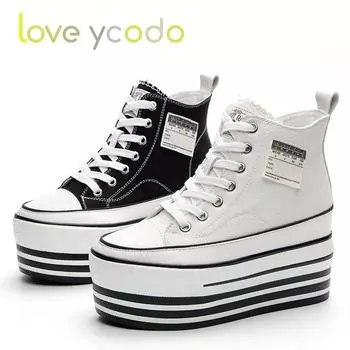 Love Ycodo, женская модная повседневная обувь, очень толстая, 8 см, простая удобная обувь для девочек на весну, лето и осень