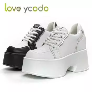 Love Ycodo, женские модные повседневные лоферы, удобные весенне-летние осенние модные повседневные кожаные туфли для студентов и девочек с квадратным носком 39 белый