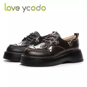 Love Ycodo, женские модные повседневные лоферы, удобные весенне-летние осенние студенческие модные повседневные кожаные туфли для девочек 40 чёрный