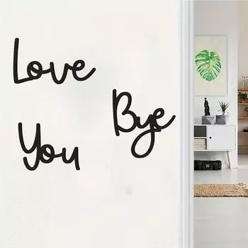 LOVE YOU BYE Metal Sign - Home Wall Decor. Express Love and Warmth for Family & Lovers.Entryway. Valentine Decoration. чёрный