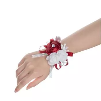 Lovegrace Браслет для корсажей на запястье с розами, искусственные цветы на запястье, браслет для подружек невесты, свадебный свадебный цветок на руку синий