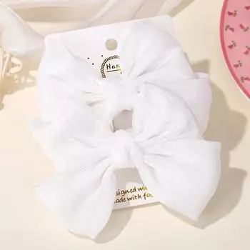 LOVEKIKI 2Pcs Girls Chiffon Hair Clips Cheer Bowknot Hairpin Kids Solid Clolor Head Clip Fashion Girls Boutique Hair Accessories