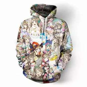 Lovelive Аниме Косплей Костюм С Капюшоном Мужская Толстовка Толстовки S