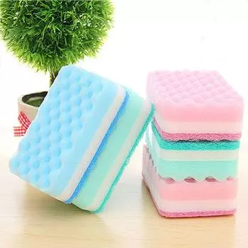 Lovely 5 Piece/Pack Color Random Kitchen Cleaning Tool Wave Sponge Washing Sponge Home Essential 5 Piece/Pack