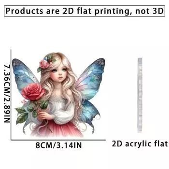 Lovely Acrylic Pink Angel Keychain With Wings For Fashionable Car Interior Decor 1