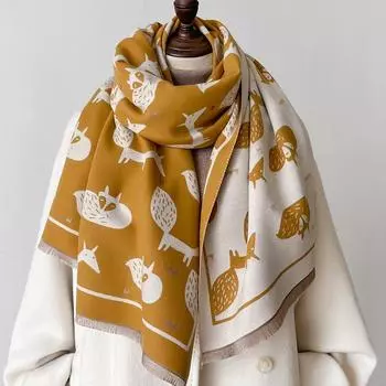 Прекрасный анималистичный узор кашемировый имитация шарф женский зимние толстые теплые пашминовые шали женские накидки Bufanda Echarpe палантины