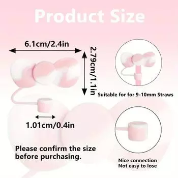Lovely Bow Straw Covers Cap Toppers Compatible with Cups 30&40 oz Tumbler Cups,Reusable Cute Silicone Straw Tips Lids Protect