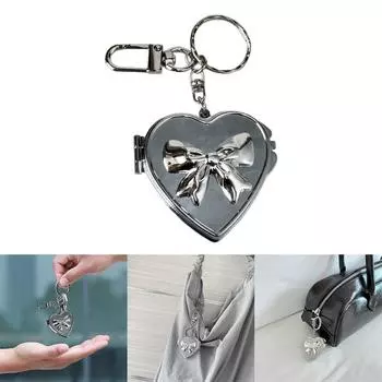 Lovely Bowknot Love Heart Charm Pendant Portable and Sturdy Acrylics Alloy Keychain Accessory for Fashionable Women
