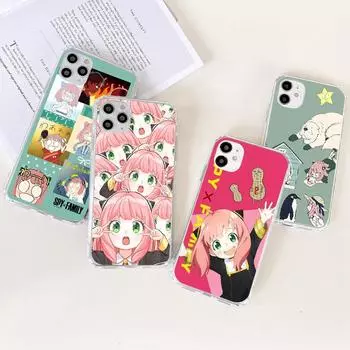 Lovely Cartoon Anime SPYFAMILY Clear Phone Case For iPhone 14 12 13 Mini 11 Pro 8 7 6 6S Plus X XR XS Max SE 3 2022 2020 Cover 6Plus and 6sPlus