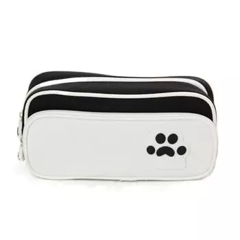 Lovely Cat Paw School Student Pencil Cases Pencil Organizer Cat Paw Pattern Pencil Bag Stationery чёрный