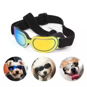 Lovely Dog Sunglasses Adjustable Strap Pet Eye Wear Versatile Puppy Goggles for Small Dog серебряный