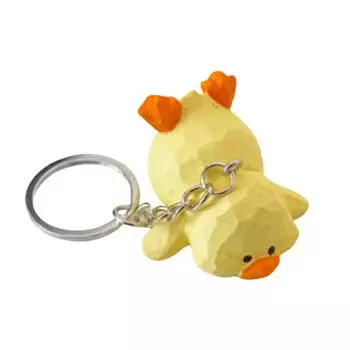 Lovely Duck Shaped Sturdy Wood Keyring Unique Handmade Fashion Accessory for Keys Practical Materials Daily Use 4