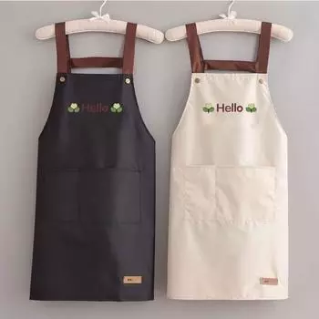 Lovely Fashion Cooking Home with Pockets Bar Apron Dress Apron Uniform Kitchen Work Clothes розовый