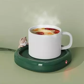 Lovely Kitty Подогреватель для кофейных кружек Электрический подогреватель для чашек Коврик для дома 3 температурных режима PTC Нагреватель для молока и чая Подогреватель розовый