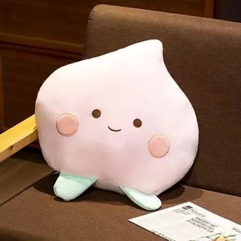 Lovely Soft Cute Peach Expression Afternoon Nap Pillow Home Living Room Sofa Fabric Craft Pillow Man s and Woman s Sleeping Bed Head Back Cushion Smiling 30cm suitable for children