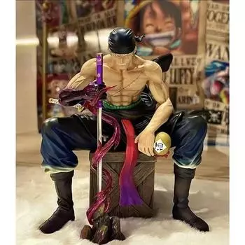 LovEly Story Armed Color Sitting Awesome Roronoa Zoro Собранная фигурка Материал ПВХ, популярные игрушки в Корее