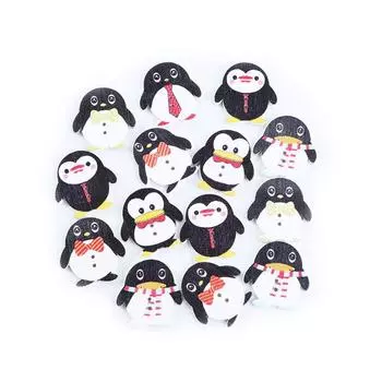 Милые деревянные DIY пингвины Дизайн Ручная работа Декор Одежда Декоративная одежда Швейные принадлежности Пуговицы Швейные поделки античная латунь