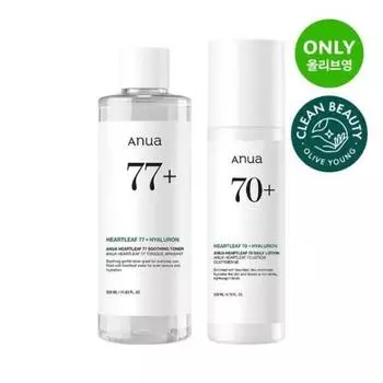[lovelyk] Anua Heartleaf 77% успокаивающий тоник 350 мл + Heartleaf 70% ежедневный лосьон для облегчения состояния 200 мл