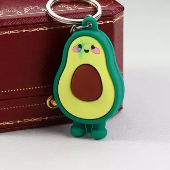 Lovers Gifts Avocado Smile-shaped Fruit Simulation Fashion Accessories Jewelry Key Ring Key Chain зелёный