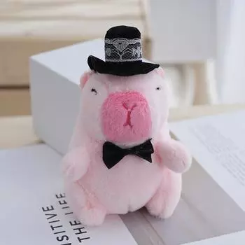 Lovers Soft Capybara Plush Doll Keychain Pendant For Backpack And Car Decor Male Pink