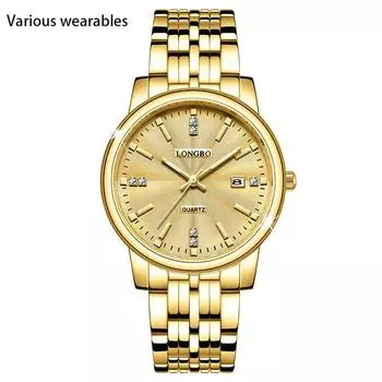 Часы Lovers Watch Calendar Водонепроницаемые часы со стальным ремешком для мужчин и женщин