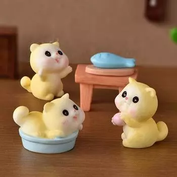 Lovley экологически чистая практичная декоративная широко используемая маленькая фигурка кошки миниатюрные миниатюры для домашних животных 1