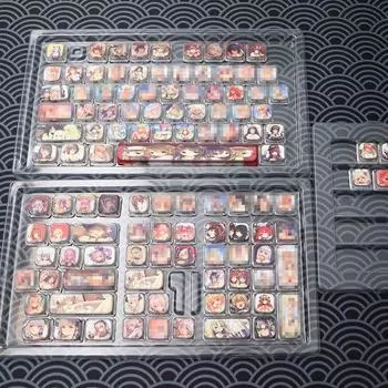 Low Axis Autumn Lily Transparent Keycap Fit Standard Cross Low Axis Fit 68/84/96nuphy Keychron Side sublimation character 118 key