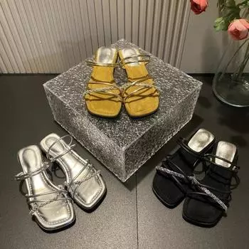 Low Heel Sandals Women s Summer Hollow Thin Strap Fashion Sandals shoes for women women sandals 35