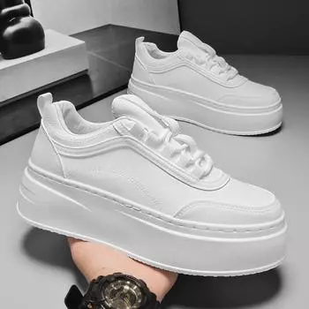 Low-top board shoes men s trendy shoes 2024 autumn and winter Internet celebrity explosion white shoes men s youth versatile height increase platform 39