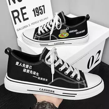 Low-top board shoes student canvas shoes men s summer 2024 new men s shoes casual trendy shoes teen fat cat pure love 39